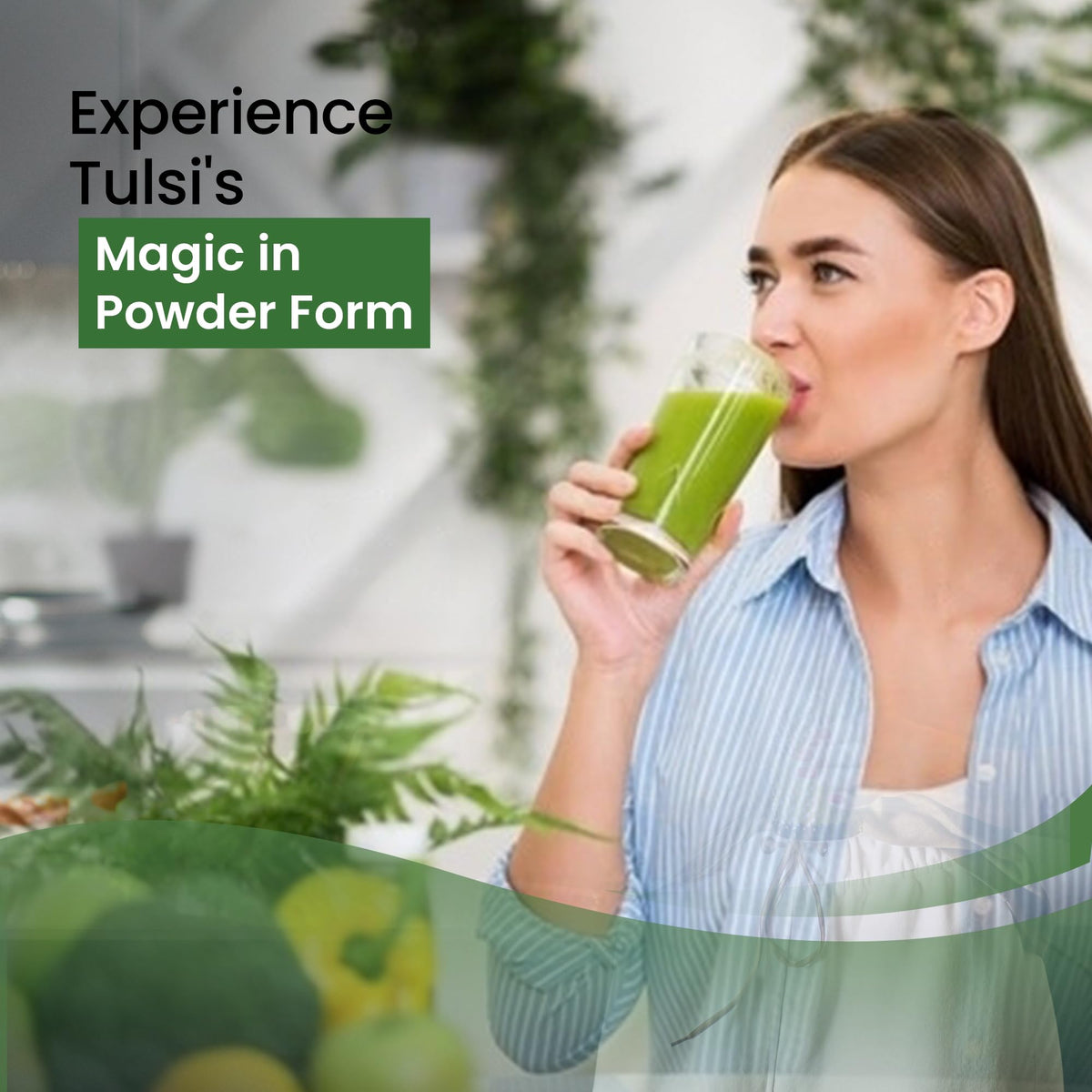 Herbal Magic's Organic Holy Basil Leaf Powder (Tulsi Powder) - Vibrant Smoothies,Juices,Shakes,Baked Recipes, Soups - Free from Fillers & Preservatives-of&G UK Organic Certified-100g