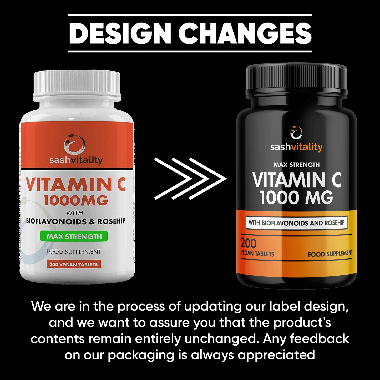 SASH Vitality Vitamin C 1000mg - 200 Vegan Tablets - Added Bioflavonoids & Rosehip - Supports The Immune System and Reduces Tiredness and Fatigue - UK Made Sash Vitality - Anti-Inflammatory - Allery Support