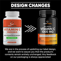 SASH Vitality Vitamin C 1000mg - 200 Vegan Tablets - Added Bioflavonoids & Rosehip - Supports The Immune System and Reduces Tiredness and Fatigue - UK Made Sash Vitality - Anti-Inflammatory - Allery Support