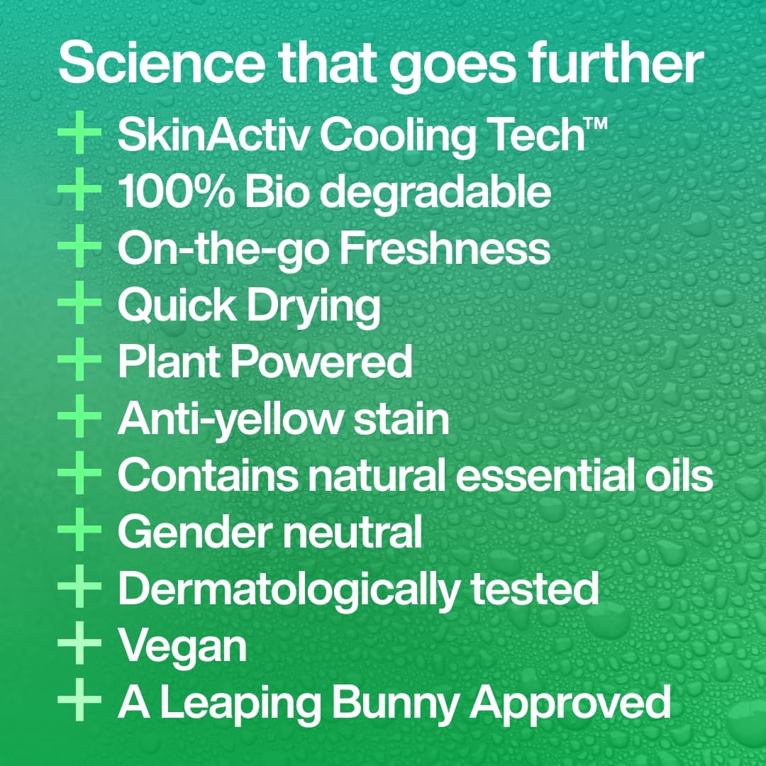 INEOS Hygienics INEOS Skin Science Deo Wipes - 15 wipes - All Day + All Night Freshness + Protection - Geranium + Mint - On-the-go Freshness - With SkinActiv Cooling Tech™ - Plant Powered