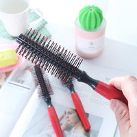 Generic Professional Quiff Roller Round Hair Brush with Red Rubber Grip Handle Slick Back, Curly Hair Brush Ideal round hair brush for men and Barbers rubber handle round brush
