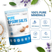 The Intelligent Health Magnesium Sulphate Bath Salts Soak, Muscle Magnesium Epsom Salts for Bathing and Foot Soaking for Women & Men - 450g Resealable Pouch