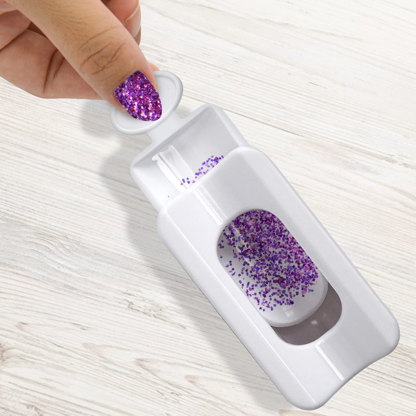 Mylee Glitter Catcher - Two-Tray Design, Apply Glitter, Dip & Acrylic Powder, Nail Dipping Powder Recycling Tool, Glitter and Dip Powders, Nail Dip Powder Tray, Vegan & Cruelty Free