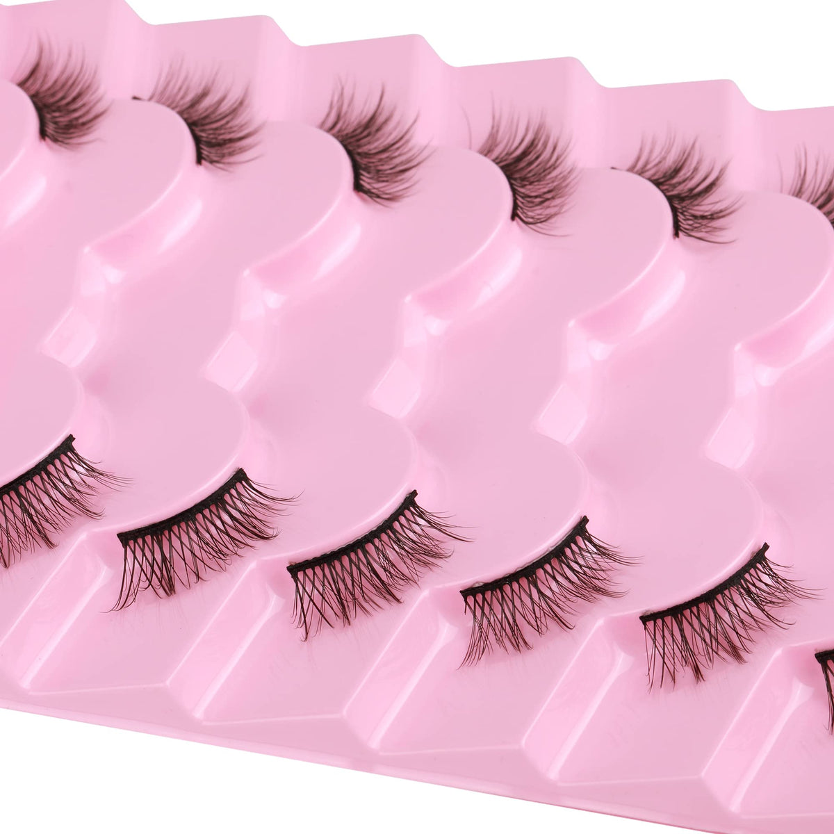Half Lashes Natural Look Wispy Soft Strip Corner Eyelashes Cat Eye 3D Curl Short Accent Lashes 7 Pairs Pack by ALICE