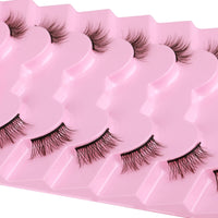 Half Lashes Natural Look Wispy Soft Strip Corner Eyelashes Cat Eye 3D Curl Short Accent Lashes 7 Pairs Pack by ALICE