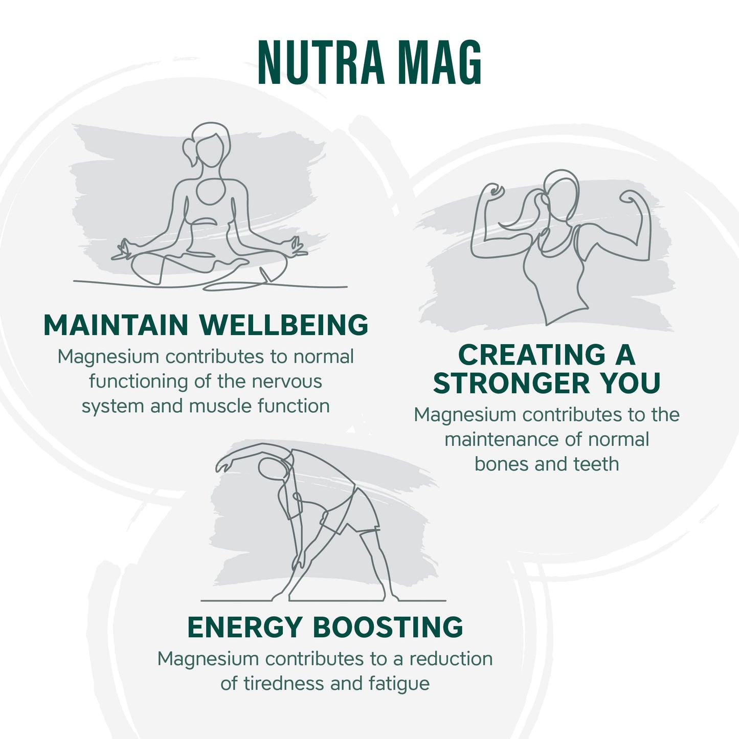 NUTRAMAG Plus - 2400mg Magnesium Citrate Tablets | Magnesium Tablets – 60 Super Strength Tablets - Magnesium Supplements for Women and Men – Contains Zinc, Vitamin B3, B12 and D3 - NutraVit