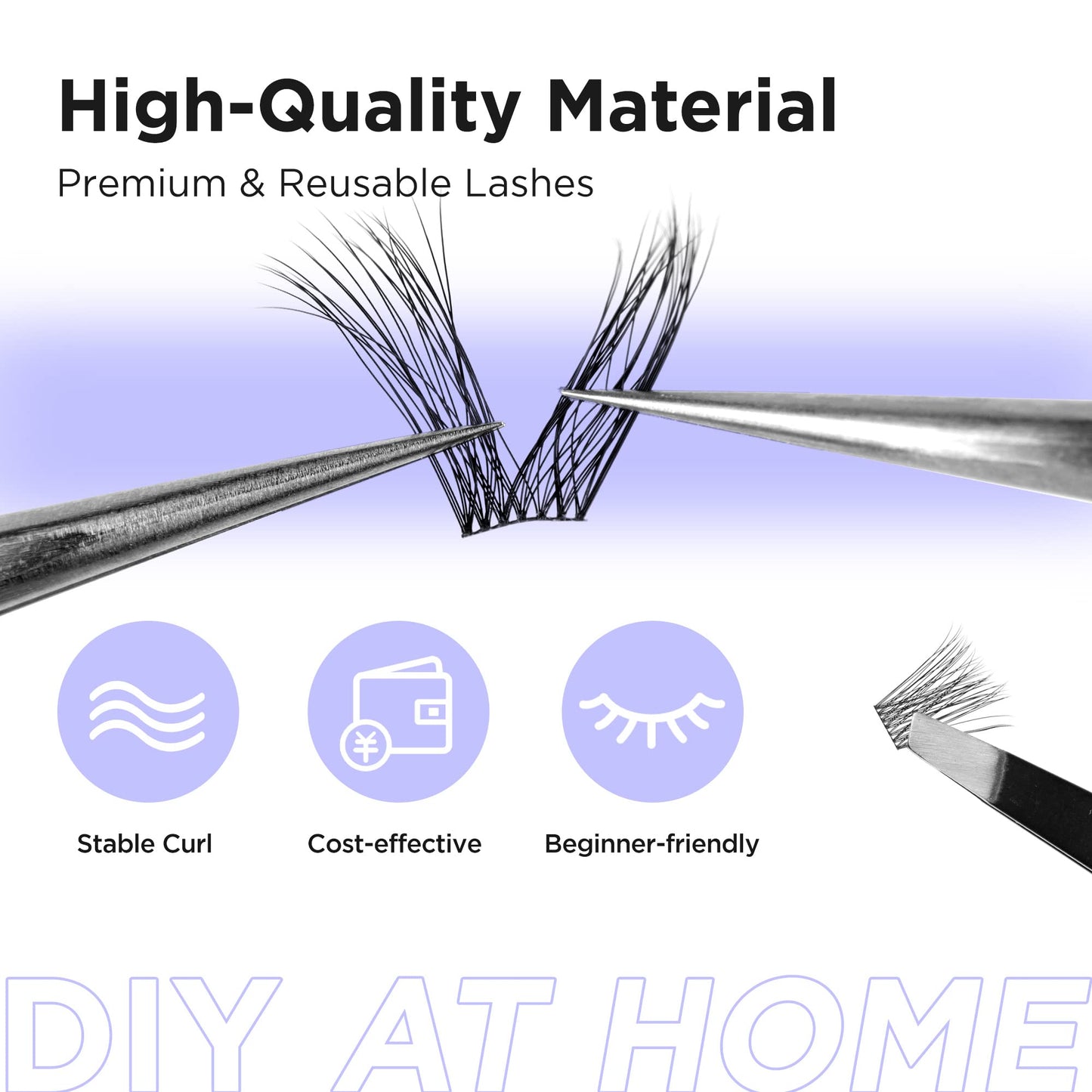 BEYELIAN Cluster Lashes, D+ Curl Individual Lashes, 168 Pcs Cluster Eyelash Extensions 0.07mm 10-16mm Mixed DIY Lash Clusters Reusable Super Thin Black Band Eyelashes at Home (Twin Flowers)