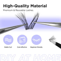 BEYELIAN Cluster Lashes, D+ Curl Individual Lashes, 168 Pcs Cluster Eyelash Extensions 0.07mm 10-16mm Mixed DIY Lash Clusters Reusable Super Thin Black Band Eyelashes at Home (Twin Flowers)