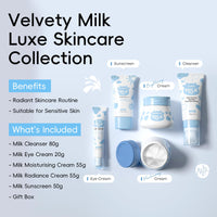 BeauBase Milk Skincare Set, 5 Pcs Face Care Kit with Shea Butter & Vitamin E for Hydrating & Revitalising, Christmas Birthday Gift for Women Teenage Girls Friends Wife, TSA-Friendly Travel Sizes