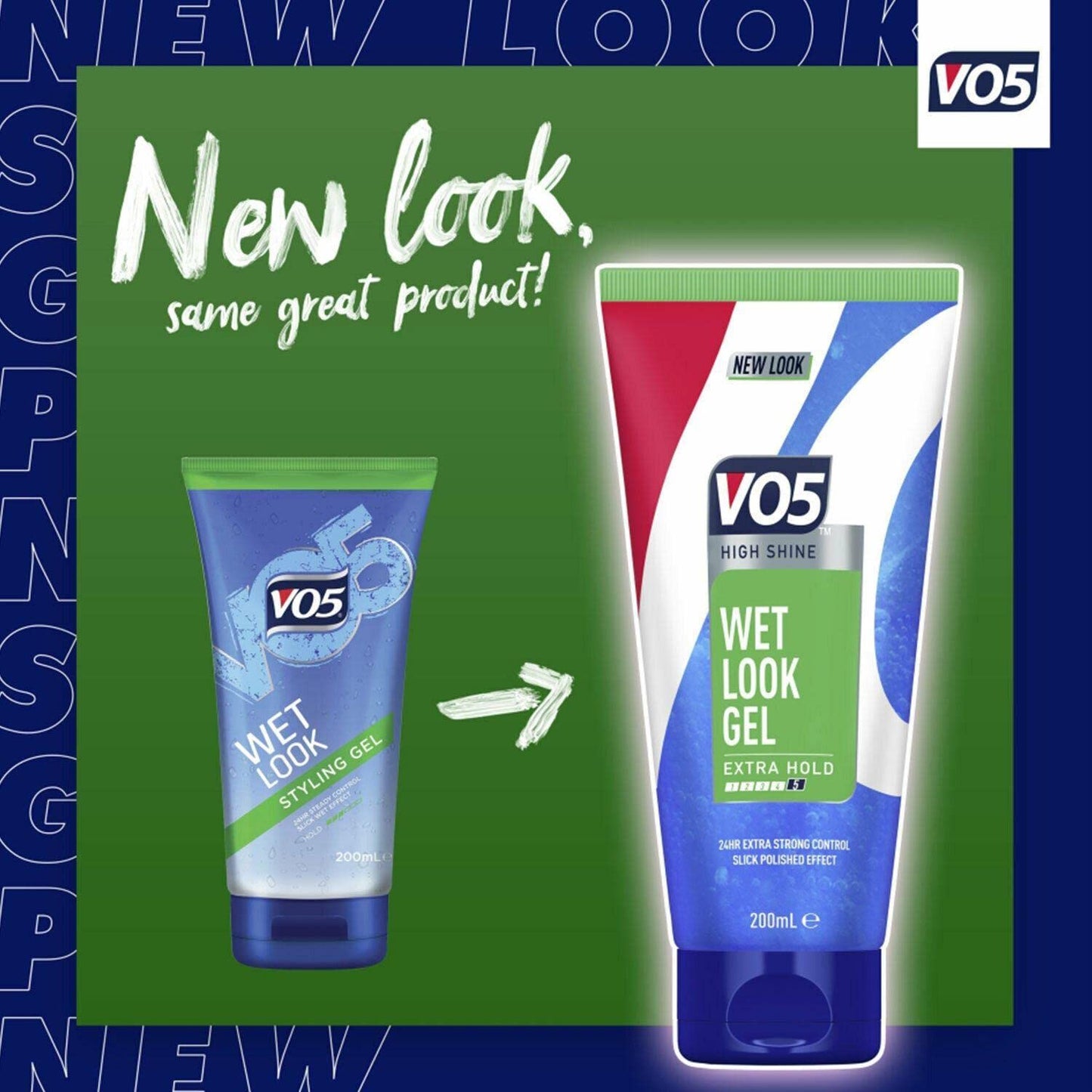 2 X VO5 Wet Look Styling Gel 200ml