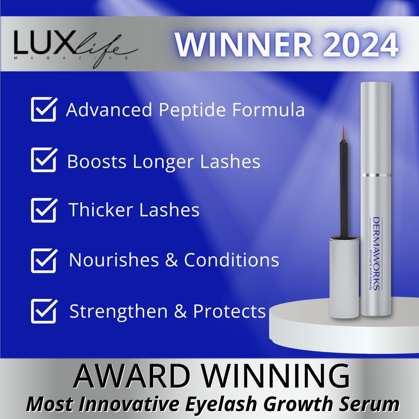 NEW AWARD WINNING – Spectaculash Lash Serum XL – Eyelash Serum for Growth and Thickness – Most Innovative Eyelash Growth Serum’ award in 2024