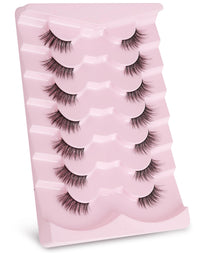 Onlyall Half Eyelashes Corner Lashes Natural Lashes Half Lashes Wispy End Lashes Corner Eyelashes 3/4 Lashes Clear Band Lashes 7 Pairs C19