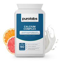 Purolabs Calcium Complex – High Strength Calcium & Vitamin D3 with Magnesium, Zinc & Vitamin C – Tablets for Women & Men Support (Capsule Formula) – Bone & Muscle Health – 90 Capsules