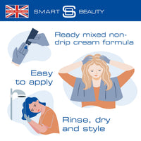 Smart Beauty Smart Colour Semi-permanent Electric Blue Hair Dye x 3