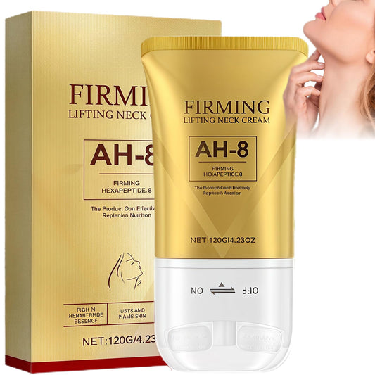 AH-8 Firming Neck Cream with Neck Roller –Neck Firming Cream to Improve Wrinkles, Fine Lines & Double Chin, Firm & Lift Sagging Skin (120g)