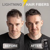 CrazyBull Hair Building Fibre - Long-Lasting, Easy Apply Hair Fibre Concealer for Thinning Hair & Bald Spots - Vegan & Cruelty-Free Hair Thickening Fibre for Men & Women - Crazy Bull, 22g, Grey