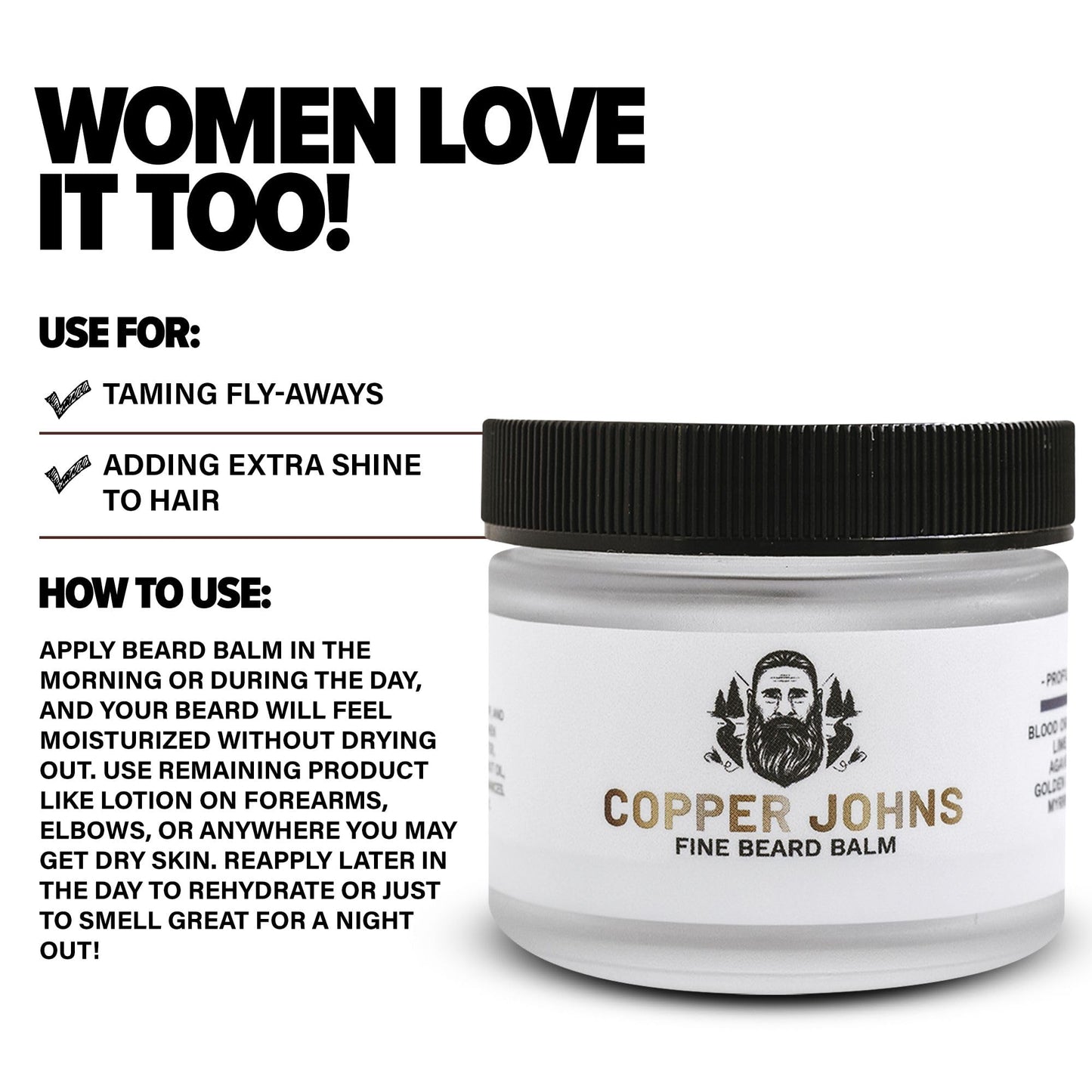 Copper Johns Old Ephraim Shea Butter Beard Balm for Men with Castor Oil, Vitamin E Oil, Argan Oil and Sea Minerals for Enhance the Softness, Shine, and Growth of Your Beard
