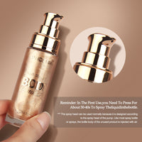 Phoera PHOERA High Gloss Waterproof Body Luminizer Glitter Face Shimmer Moisturizer Lotion Tan Cream Foundation Makeup Bronzer AQUAPURITY - 101 Rose Gold