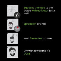 Cameleo Men - Permanent Hair Dye | Black Colour for Hair Beard & Moustache | Natural Colour Effect in 5 Minutes | Cover Grey Hair | Ammonia FREE | 30ml