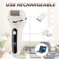 Swhily Foot Callus Remover, Professional Electric Pedicure Callus Remover, Rechargeable Foot File with 6 Roller Heads for Feet Care