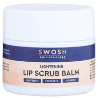 SWOSH Lip Scrub For Dark Lips To Lighten Pink 20 gram With Beeswax and Vitamin E | Lip Brightening Scrub Balm For Women and Men For Exfoliating Dry and Chapped Lips, Removes Tan and Dead Skin Cells