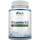 Nu U Nutrition Vitamin K2 MK 7 200mcg - 365 Vegetarian and Vegan Tablets (not Capsules) - One Year Supply of High Strength Vitamin K2 Menaquinone MK7 from Trans-Isomer by Nu U Nutrition