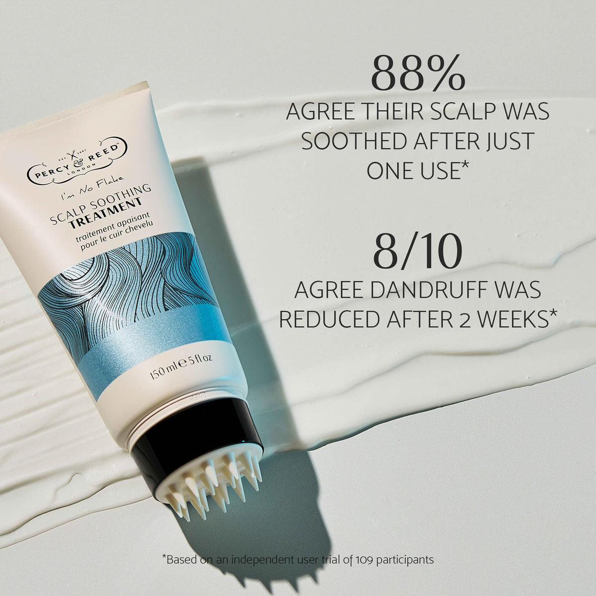 Percy & Reed Scalp Soothing Treatment 150ml, Dry Scalp Treatment with Built In Massager, Hair Conditioner Alternative, Dandrilys, Vitamin E and Coconut Oil, For Flaky Sensitive Head Skin
