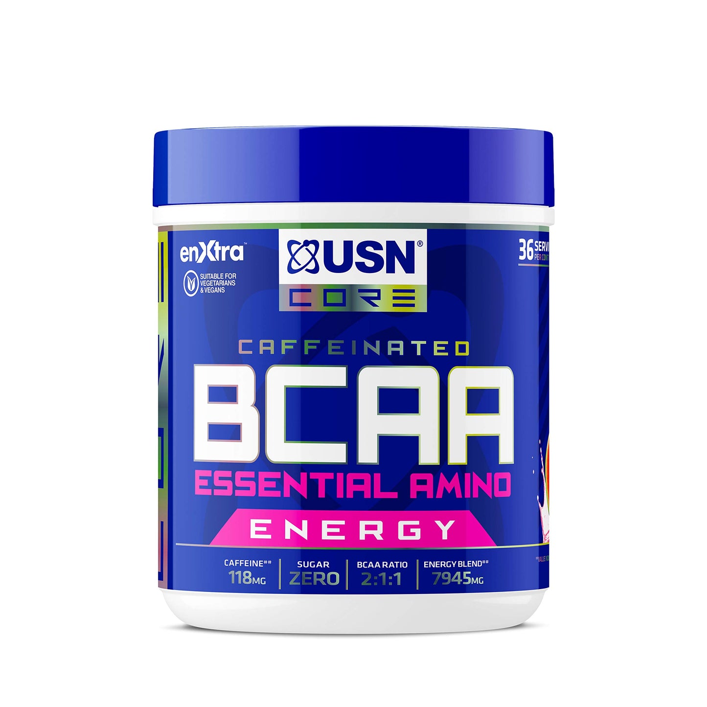 USN Bcaa Power Punch Pls Energy, Amino Acid Energy Blend With Caffeine and Taurine, Watermelon, 400 g