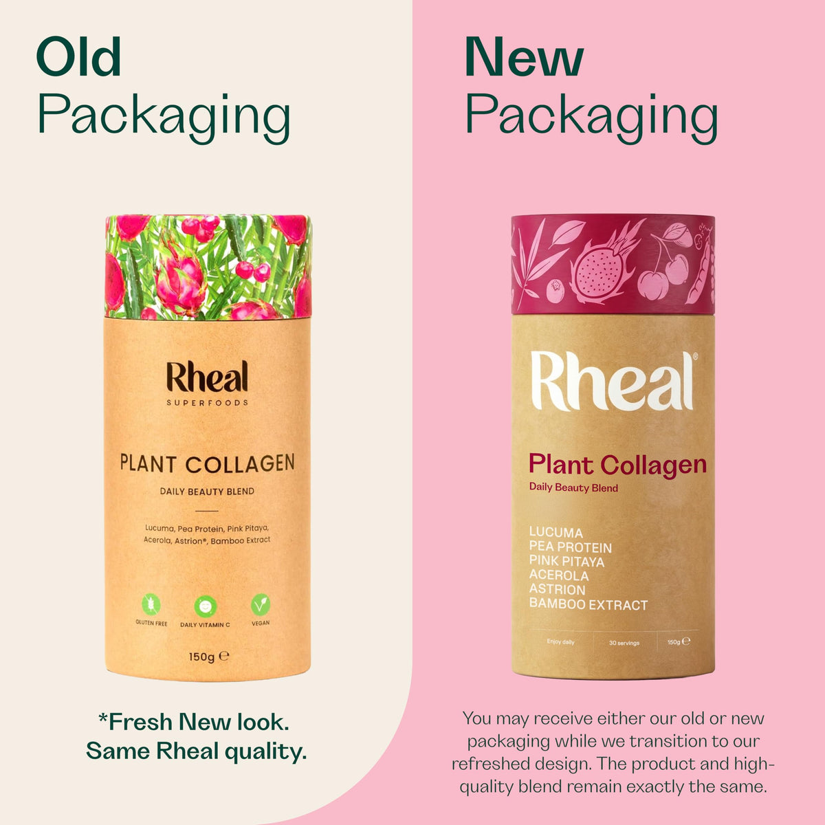 Rheal Plant Collagen 150 g – Organic Plant‑Based Collagen Support Powder with Astrion®, Acerola & Bamboo Silica – Supports Collagen Production, Skin Hydration & Glow – Vegan, Gluten‑Free – 30 Servings