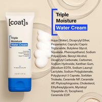 Coats Triple Moisture Water Cream – Lightweight, Oil-Free Face Moisturizer – Protects the Skin Barrier for Long-Lasting Hydration – Dermatologically Approved + Clinically Proven – 75ml