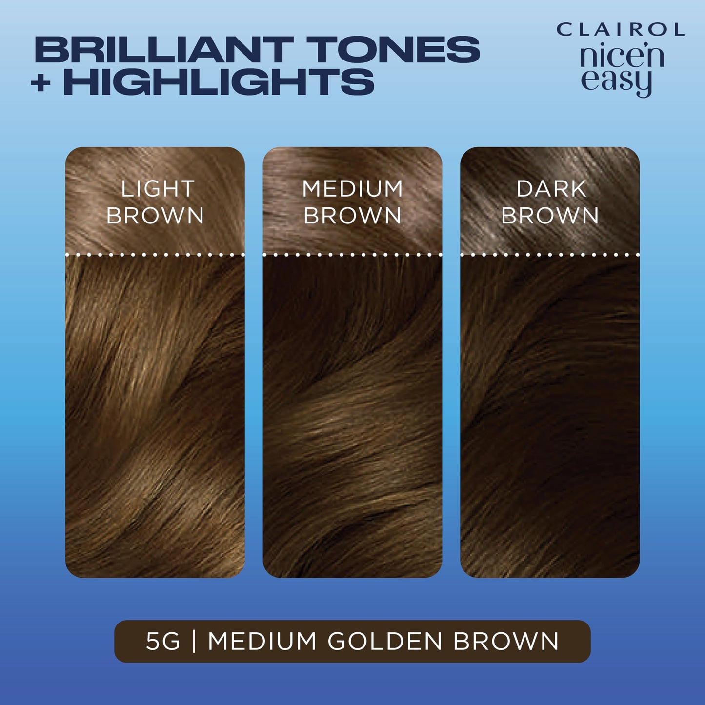 Clairol Nice'n Easy Crème, Natural Looking Oil Infused Permanent Hair Dye, 5G Medium Golden Brown