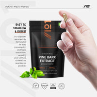 ALPHA01 Organic Pine Bark Extract 7500mg – 237mg OPC Proanthocyanidins High Strength – 90 Vegan Capsules (3 Months Supply) – Resealable and Recyclable Pouch by Alpha01