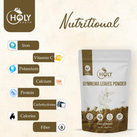 Holy Earth Gymnema/Gurmar Leaves Powder (Gymnema sylvestre) 100g/3.5 oz | 100% Natural, Gluten-Free, No Additives,