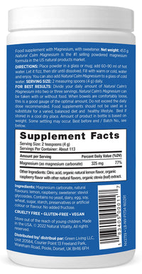 Natural Vitality Natural Calm - RLS - Restless Legs - Relaxation - Stress - Muscle Cramps - Tension - Unwind - Amazing Taste - Raspberry Lemon - 453 Gr