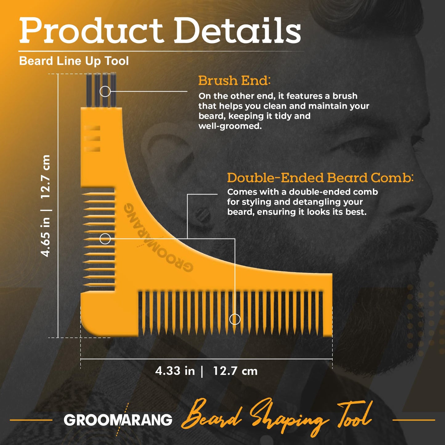 groomarang New Groomarang Beard Styling and Shaping Template Comb Tool Perfect Lines & Symmetry Shape Face Neck Line Fast And Easily.