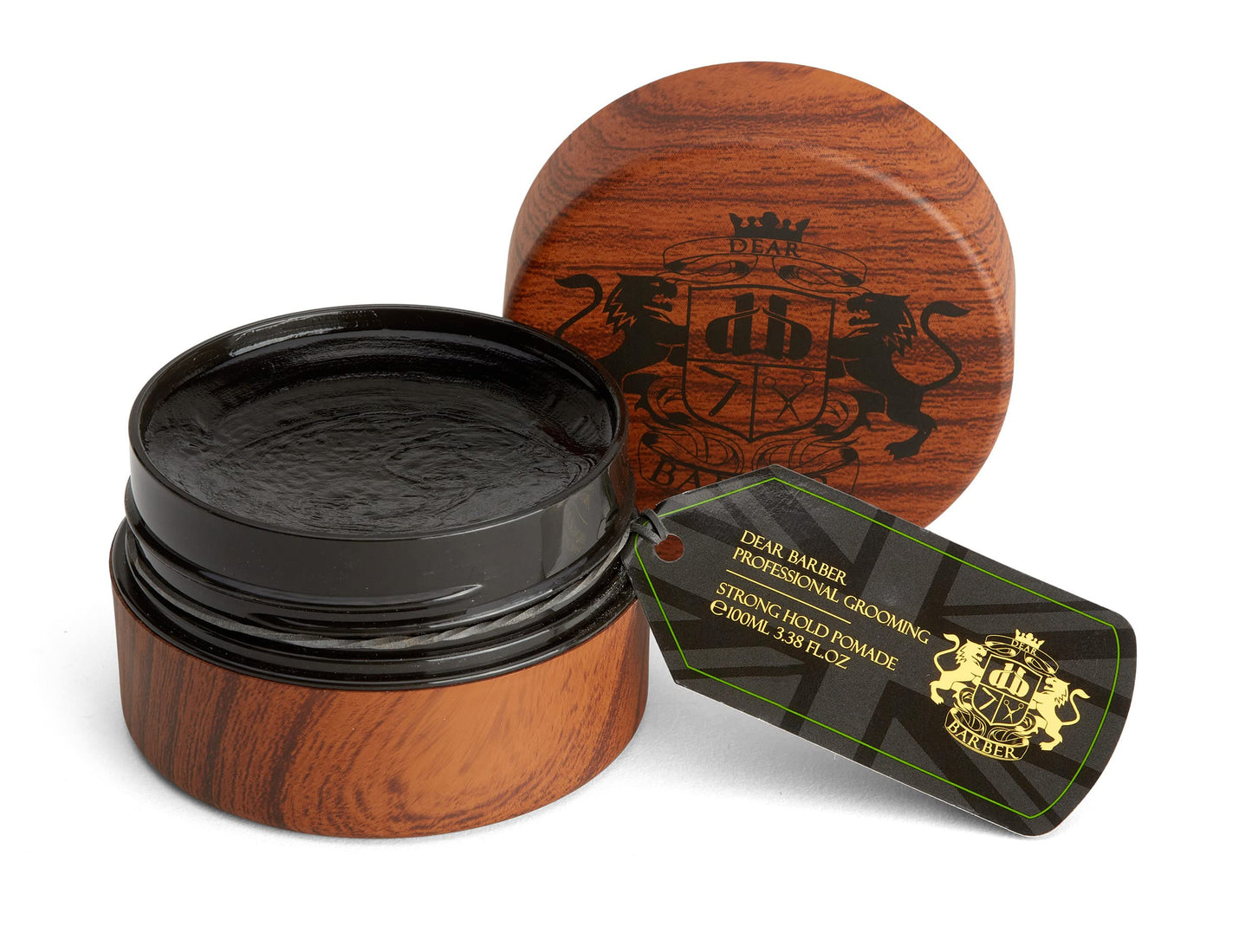 Dear Barber MENS HAIR STYLING POMADE - Strong Hold & High Shine Finish | Controls Curly & Frizzy Hair, Water Based & Easily Washable, 100ml