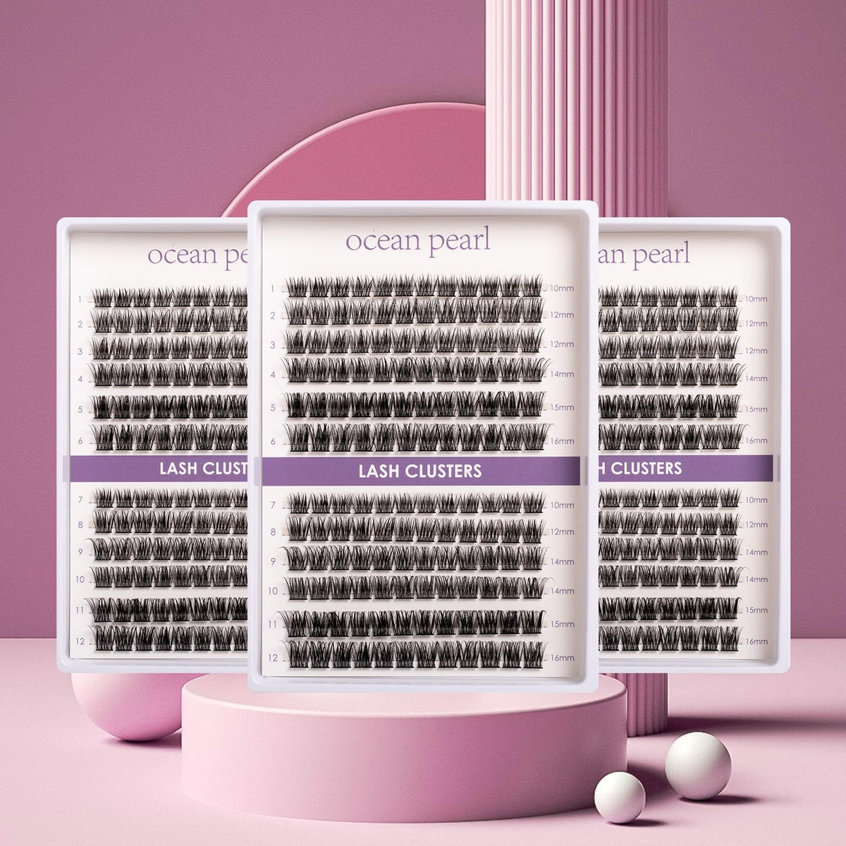 ocean pearl Ocean Pearl Cluster Lashes 144Clusters Individual Eyelashes 10-16mm Eyelash Extensions Natural Lash Clusters Long Lasting D Curl Eyelash Clusters DIY Lash Extensions for Beginners at Home-DM23