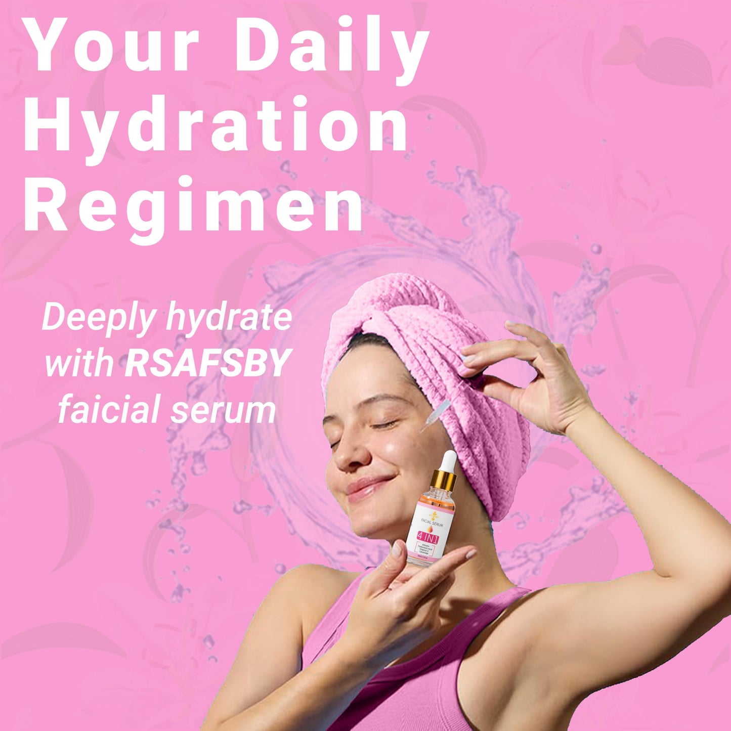 RSAFSBY 4-in-1 Facial Serum with Arbutin, Hyaluronic Acid, Vitamin C & Ceramide – Brightening, Anti-Aging & Hydrating Serum for Dark Spots, Hyperpigmentation & Acne Scars – 30ml