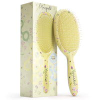 FRAMAR Framar No More Tangles Hairbrush - Detangle Hair Brush for Women, Men & Children, Detangler Hair Brush, Wet Detangle Hair Brush For Curly Hair - Floral Yellow