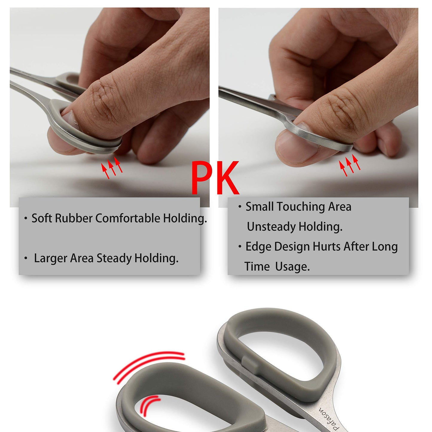 Pafason PAFASON Stainless Steel Mustache Beard Facial Nose Hair Trimming Scissor Set with Safety Cover and Leather Pouch