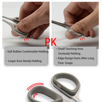 Pafason PAFASON Stainless Steel Mustache Beard Facial Nose Hair Trimming Scissor Set with Safety Cover and Leather Pouch