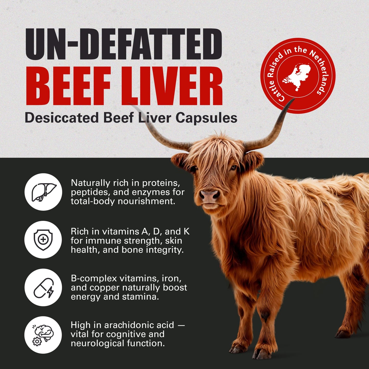 BERSERKER Supplements Berserker Desiccated Beef Liver Supplement 750mg per Capsule 120 Capsules, Un-defatted to Provide Full Absorption of Naturally Occurring Vitamins and Minerals Found in Beef Liver | Made in The UK