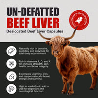 BERSERKER Supplements Berserker Desiccated Beef Liver Supplement 750mg per Capsule 120 Capsules, Un-defatted to Provide Full Absorption of Naturally Occurring Vitamins and Minerals Found in Beef Liver | Made in The UK