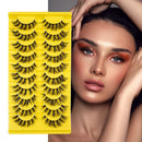 LANKIZ Lash Clusters 8-16mm Fluffy Individual Cat Eye Lashes Natural Look 5D Wispy Cluster Lashes C Curl False Eyelashes DIY Eyelash Extensions Faux Mink Fake Lashes Strip 10 Pairs Pack (Paeony Style)