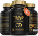 Oxford Organics Vitamin D3 K2 Capsules - 4000 IU Vitamin D & 100mcg Vitamin K MK7 - Boosted with Coconut MCTs for Absorption | High Strength Vitamin D and K2 Capsules | UK Made & Vegetarian