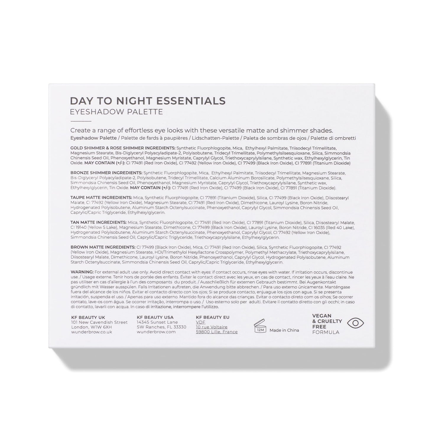 WUNDERBROW Wunderbrow Day To Night Essentials Eyeshadow Palette, Vegan & Cruelty Free