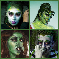 YBUETE Green Foundation Oil Based Face Paint, Professional Green Greasepaint for St. Patrick's Day, Halloween Face Body Paint for Witch Shrek Hulk Goblin for Adult Festival & Theater Performance