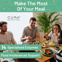 Cura Nutrition CURA NUTRITION CURAZYME Tolerance (30 Capsules) Food Intolerance Digestive Enzymes Supplement for Gut Health Support, Broad Spectrum Enzyme Complex for Bloating, Heartburn, Digestion Relief, Vegan