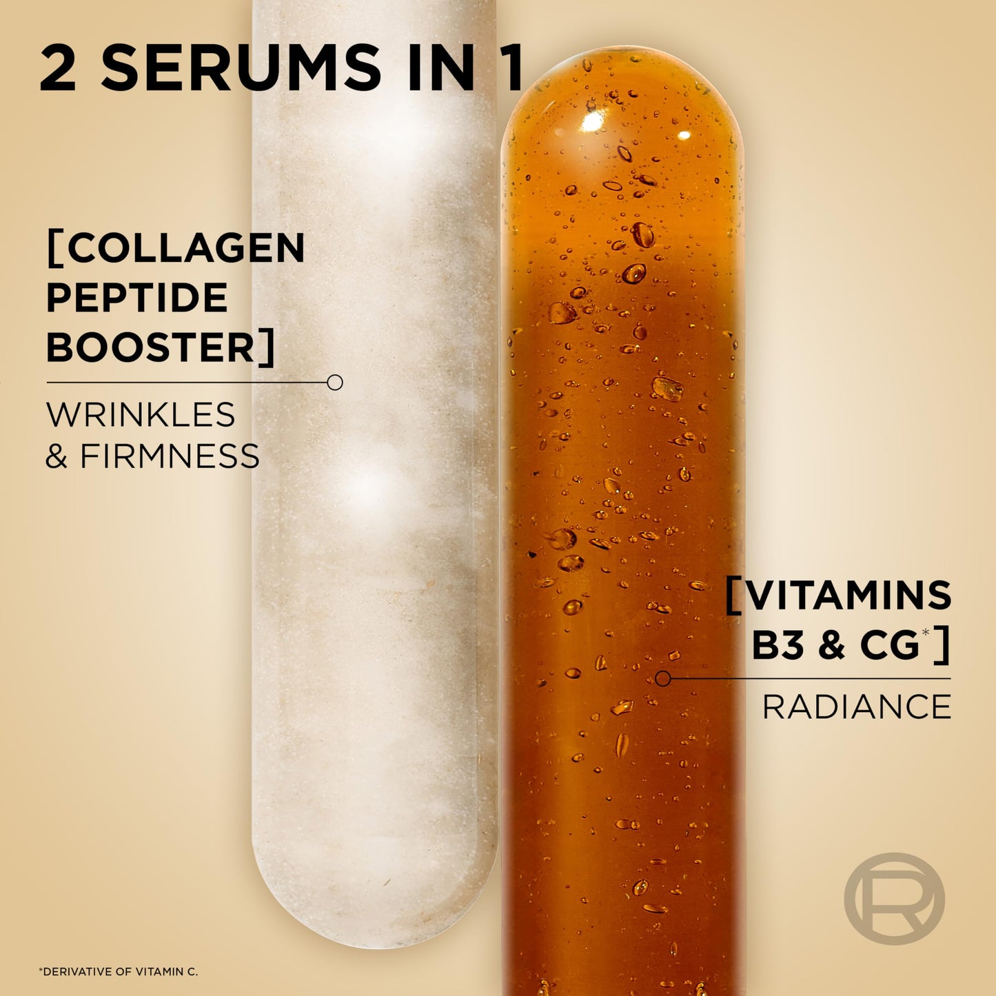 L'Oréal Paris Age Perfect Le Duo Serum Age Defying, Collagen Peptide Booster and Vitamins B3 & C, Instant Firmness, Radiance, Wrinkles Appear reduced, 30ml