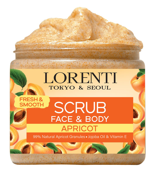 LORENTI TOKYO & SEOUL Lorenti Apricot Scrub 500 ML Face & Body | Firming & Radiant Supports Collagen Production Anti Aging and Wrinkle